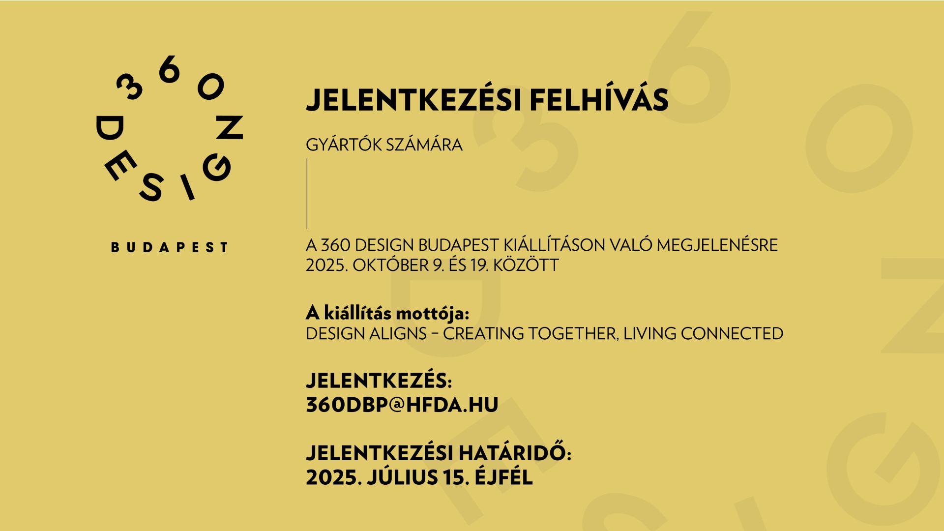 Gyártók figyelem! – Már lehet jelentkezni a 360 Design Budapestre