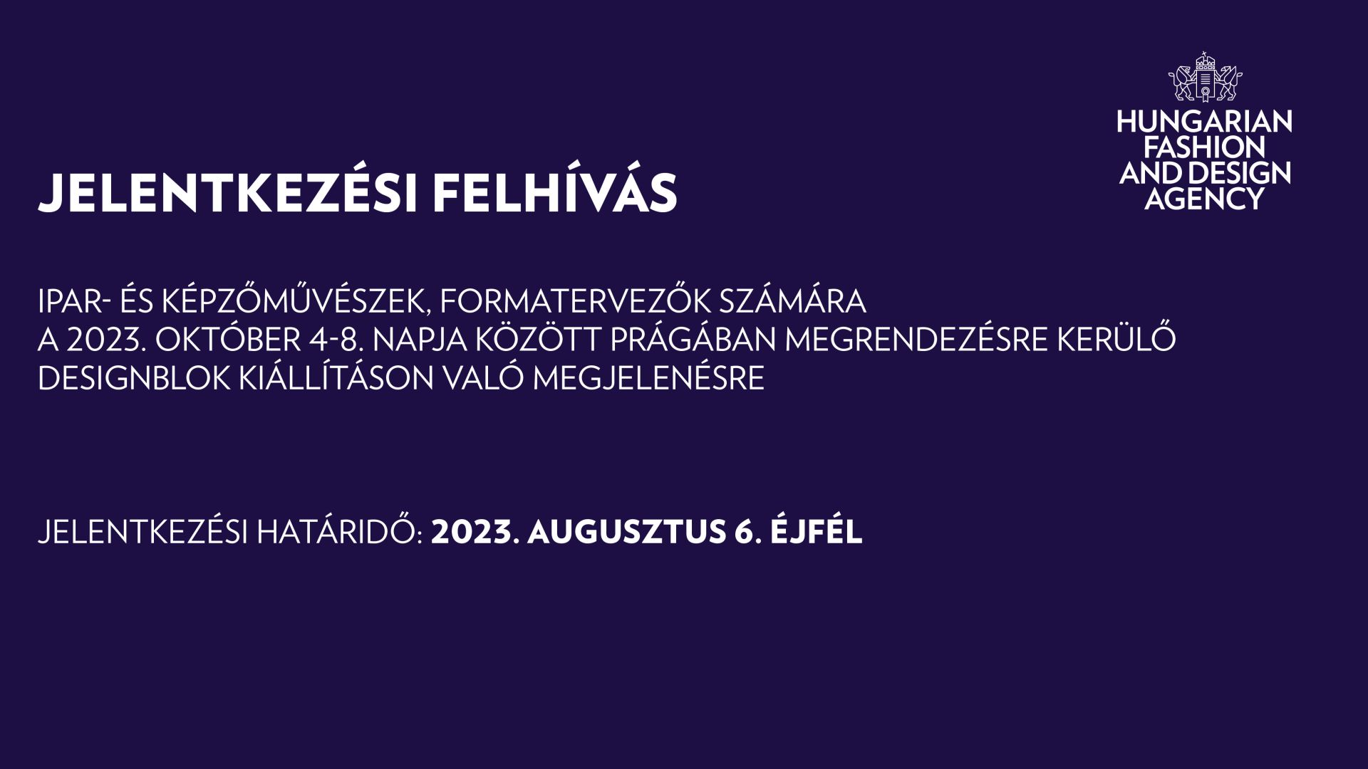 Jelentkezési felhívás -  Designblok