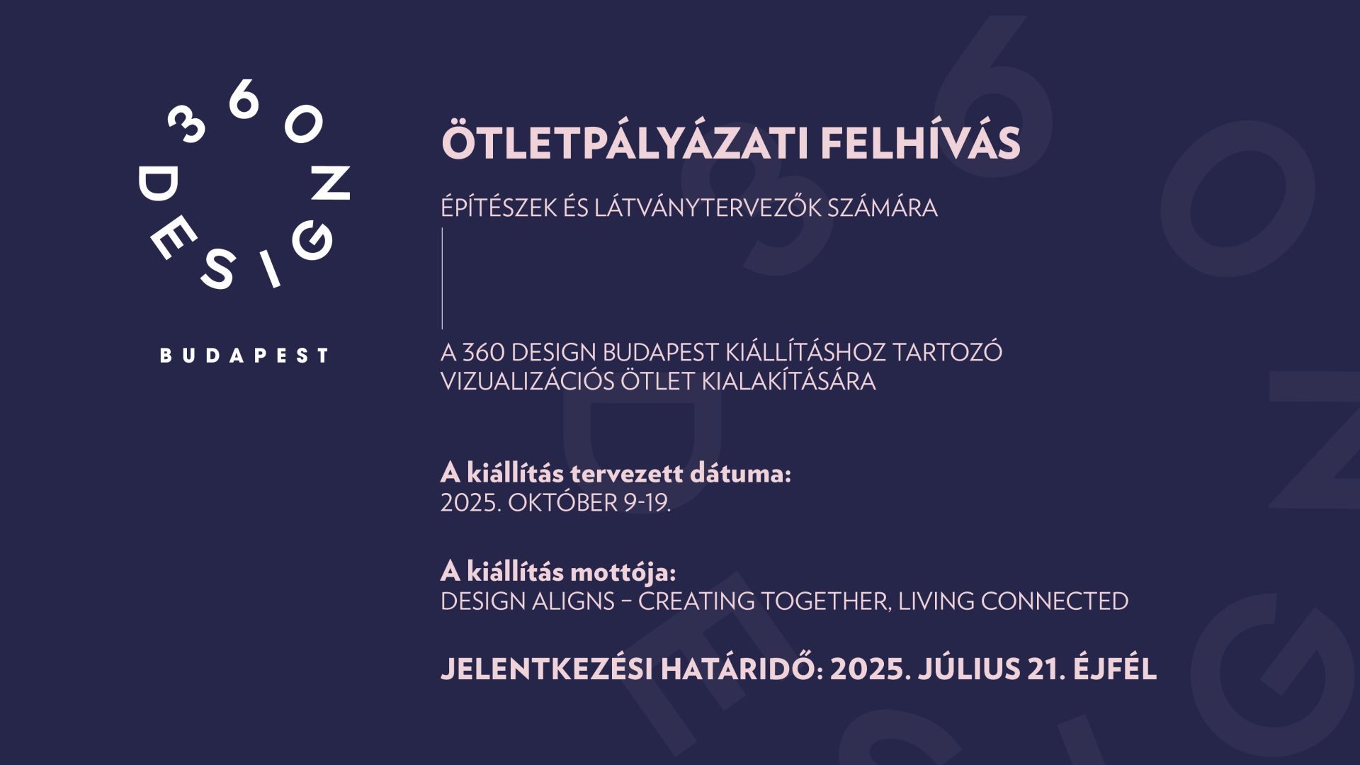 Építészét keresi a régió meghatározó designeseménye, a 360 Design Budapest!